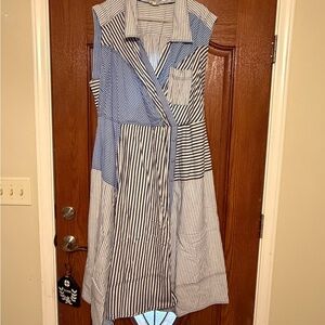 Anthropologie Pilcro Reworked Wrap Muscle Midi Dress 3x